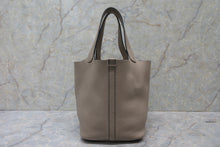 Load image into Gallery viewer, HERMES PICOTIN LOCK MM Clemence leather Gris tourterelle □N Engraving Hand bag 700090041