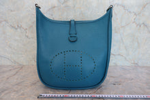 将图片加载到图库查看器,HERMES EVELYNE 3PM Clemence leather Blue izmir Shoulder bag 800040133
