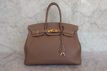 画像をギャラリービューアに読み込む, HERMES/エルメス バーキン35 トリヨンクレマンス エトゥープ □P刻印 ハンドバッグ 800080035