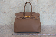 画像をギャラリービューアに読み込む, HERMES/エルメス バーキン35 トリヨンクレマンス エトゥープ □P刻印 ハンドバッグ 800080035