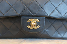 Load image into Gallery viewer, CHANEL Matelasse double flap double chain shoulder bag Lambskin Black/Gold hadware Shoulder bag 700090025