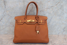 画像をギャラリービューアに読み込む, HERMES/エルメス バーキン30 トゴ ゴールド □M刻印 ハンドバッグ 700080014