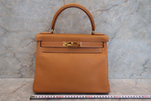 Load image into Gallery viewer, HERMES KELLY 28 Box carf leather Natural □A Engraving Hand bag 700060053