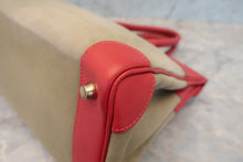 Load image into Gallery viewer, HERMES BIRKIN 30 Toile officier/Graine Couchevel leather Khaki/Rouge vif □H Engraving Hand bag 700070284