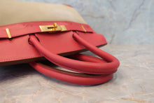 Load image into Gallery viewer, HERMES BIRKIN 30 Toile officier/Graine Couchevel leather Khaki/Rouge vif □H Engraving Hand bag 700070284