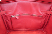 Load image into Gallery viewer, HERMES BIRKIN 30 Toile officier/Graine Couchevel leather Khaki/Rouge vif □H Engraving Hand bag 700070284