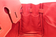 Load image into Gallery viewer, HERMES BIRKIN 30 Toile officier/Graine Couchevel leather Khaki/Rouge vif □H Engraving Hand bag 700070284