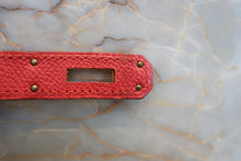 Load image into Gallery viewer, HERMES BIRKIN 30 Toile officier/Graine Couchevel leather Khaki/Rouge vif □H Engraving Hand bag 700070284