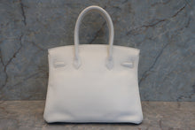 Load image into Gallery viewer, HERMES BIRKIN 30 Clemence leather White X Engraving Hand bag 700070285