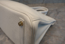 Load image into Gallery viewer, HERMES BIRKIN 30 Clemence leather White X Engraving Hand bag 700070285