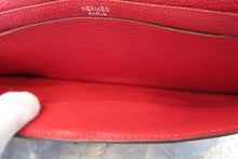 Load image into Gallery viewer, HERMES  Bearn Soufflet Chevre myzore goatskim Rose lipstick/Rouge casaque □Q Engraving Wallet 700030151