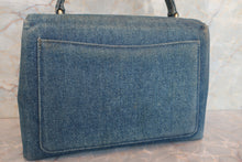 Load image into Gallery viewer, CHANEL CC mark trapezoid hand bag Denim Blue /Gold hadware Hand bag 700060234