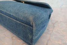 Load image into Gallery viewer, CHANEL CC mark trapezoid hand bag Denim Blue /Gold hadware Hand bag 700060234
