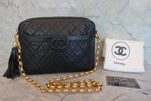 Load image into Gallery viewer, CHANEL Matelasse fringe chain shoulder bag Lambskin Black/Gold hadware Shoulder bag 800040140