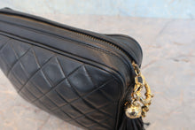 Load image into Gallery viewer, CHANEL Matelasse fringe chain shoulder bag Lambskin Black/Gold hadware Shoulder bag 800040140