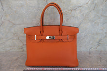 Load image into Gallery viewer, HERMES BIRKIN 30 Togo leather Orange □K Engraving Hand bag 700060305