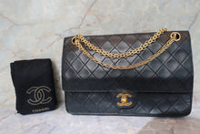 Load image into Gallery viewer, CHANEL Matelasse double flap chain shoulder bag Lambskin Black/Gold hadware Shoulder bag 700100073