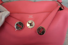 Load image into Gallery viewer, HERMES LINDY 26 Evercolor leather Rose azalee A Engraving Shoulder bag 700070292