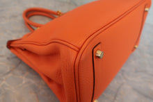 画像をギャラリービューアに読み込む, HERMES/エルメス バーキン30 トゴ オレンジ □H刻印 ハンドバッグ 800040148