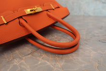 画像をギャラリービューアに読み込む, HERMES/エルメス バーキン30 トゴ オレンジ □H刻印 ハンドバッグ 800040148