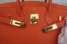 画像をギャラリービューアに読み込む, HERMES/エルメス バーキン30 トゴ オレンジ □H刻印 ハンドバッグ 800040148