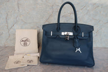 将图片加载到图库查看器,HERMES BIRKIN 30 Swift leather Blue de presse □L刻印 Hand bag 700120225