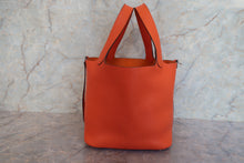 将图片加载到图库查看器,HERMES PICOTIN LOCK MM Clemence leather Feu □R刻印 Hand bag 700120238