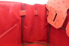 將圖片載入圖庫檢視器 HERMES/エルメス バーキン30 オーストリッチ ルージュ □I刻印 ハンドバッグ 700040107