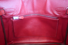 將圖片載入圖庫檢視器 HERMES/エルメス バーキン30 オーストリッチ ルージュ □I刻印 ハンドバッグ 700040107