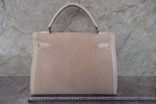 画像をギャラリービューアに読み込む, HERMES/エルメス ケリー32 トワルアッシュ/レザー ベージュ/ホワイト 〇U刻印 ハンドバッグ 700080200