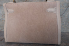 画像をギャラリービューアに読み込む, HERMES/エルメス ケリー32 トワルアッシュ/レザー ベージュ/ホワイト 〇U刻印 ハンドバッグ 700080200