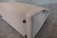 画像をギャラリービューアに読み込む, HERMES/エルメス ケリー32 トワルアッシュ/レザー ベージュ/ホワイト 〇U刻印 ハンドバッグ 700080200