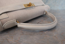 画像をギャラリービューアに読み込む, HERMES/エルメス ケリー32 トワルアッシュ/レザー ベージュ/ホワイト 〇U刻印 ハンドバッグ 700080200