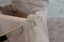 画像をギャラリービューアに読み込む, HERMES/エルメス ケリー32 トワルアッシュ/レザー ベージュ/ホワイト 〇U刻印 ハンドバッグ 700080200