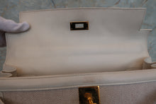 画像をギャラリービューアに読み込む, HERMES/エルメス ケリー32 トワルアッシュ/レザー ベージュ/ホワイト 〇U刻印 ハンドバッグ 700080200