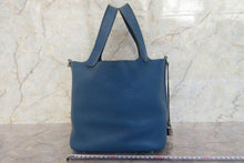将图片加载到图库查看器,HERMES PICOTIN LOCK MM Clemence leather Blue de galice □R刻印 Hand bag 700100168
