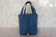 将图片加载到图库查看器,HERMES PICOTIN LOCK MM Clemence leather Blue de galice □R刻印 Hand bag 700100168