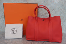 Load image into Gallery viewer, HERMES GARDEN PARTY PM Country leather Rouge pivoine R Engraving Tote bag 700110143