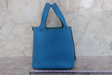 Load image into Gallery viewer, HERMES PICOTIN LOCK PM Clemence leather Blue zanzibar A Engraving Hand bag 700110157