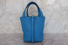 Load image into Gallery viewer, HERMES PICOTIN LOCK PM Clemence leather Blue zanzibar A Engraving Hand bag 700110157