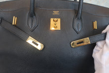 将图片加载到图库查看器,HERMES BIRKIN 40 Togo leather Black 〇W刻印 Hand bag 700110043