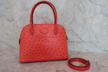 將圖片載入圖庫檢視器 HERMES/エルメス ボリード27 オーストリッチ ルージュ □B刻印 ショルダーバッグ 800060122