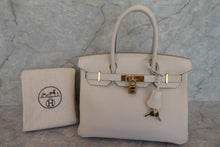 Load image into Gallery viewer, HERMES BIRKIN 30 Togo leather Craie A Engraving Hand bag 700070176