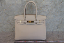 Load image into Gallery viewer, HERMES BIRKIN 30 Togo leather Craie A Engraving Hand bag 700070176
