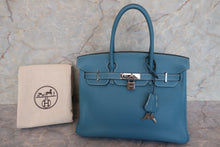 Load image into Gallery viewer, HERMES BIRKIN 30 Clemence leather Blue jean □M Engraving Hand bag 700100127