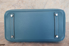 Load image into Gallery viewer, HERMES BIRKIN 30 Clemence leather Blue jean □M Engraving Hand bag 700100127