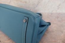 Load image into Gallery viewer, HERMES BIRKIN 30 Clemence leather Blue jean □M Engraving Hand bag 700100127