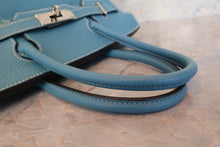 Load image into Gallery viewer, HERMES BIRKIN 30 Clemence leather Blue jean □M Engraving Hand bag 700100127