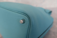 将图片加载到图库查看器,HERMES PICOTIN LOCK PM Clemence leather Blue atoll T刻印 Hand bag 700120237
