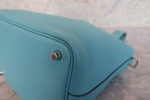 将图片加载到图库查看器,HERMES PICOTIN LOCK PM Clemence leather Blue atoll T刻印 Hand bag 700120237